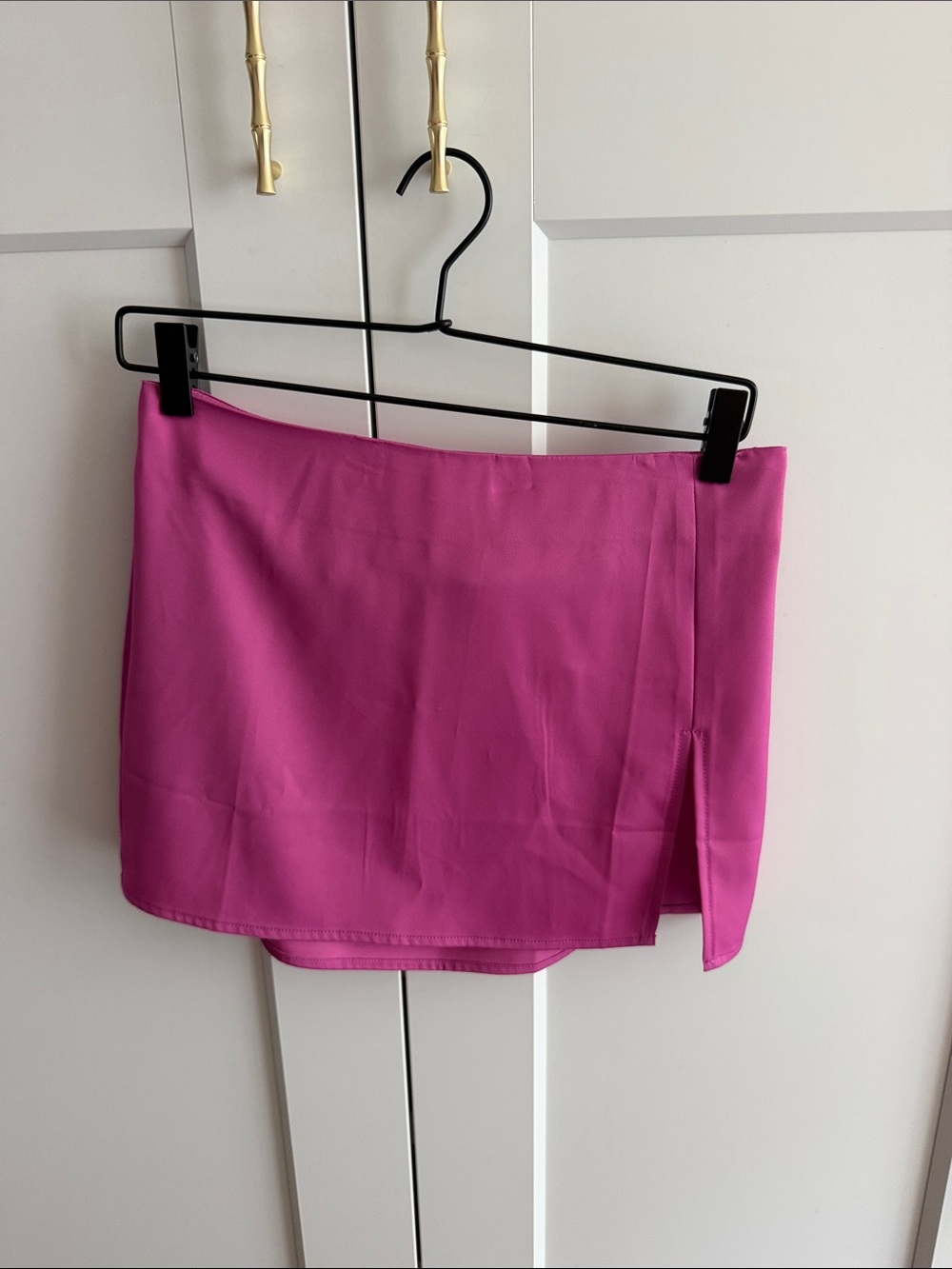 Fuchsia silk Mini Skirt